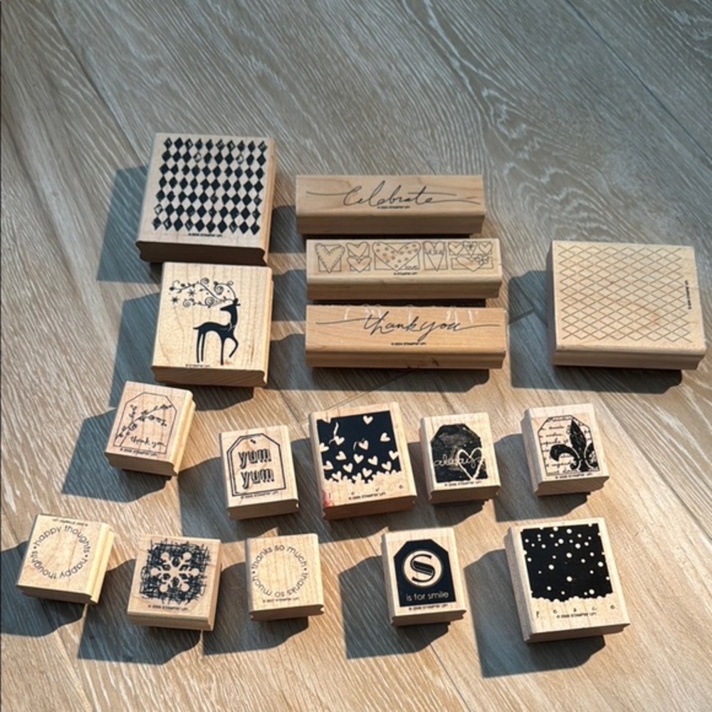 Lot of Stampin' Up Wooden Rubber Stamps
